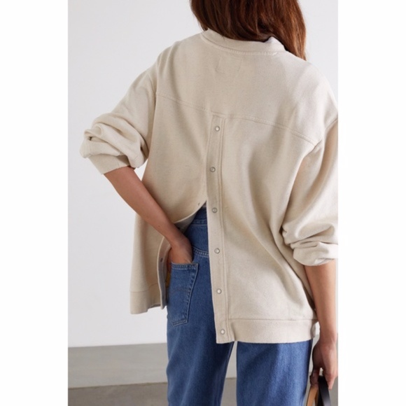 NEW Ganni x Levi's Snap Back Sweatshirt Nature Medium - Picture 9 of 17